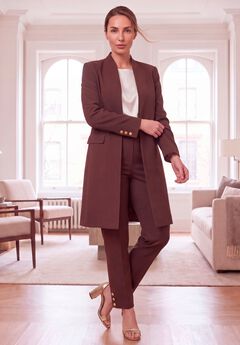 Stretch Crepe Duster Jacket Pantsuit
