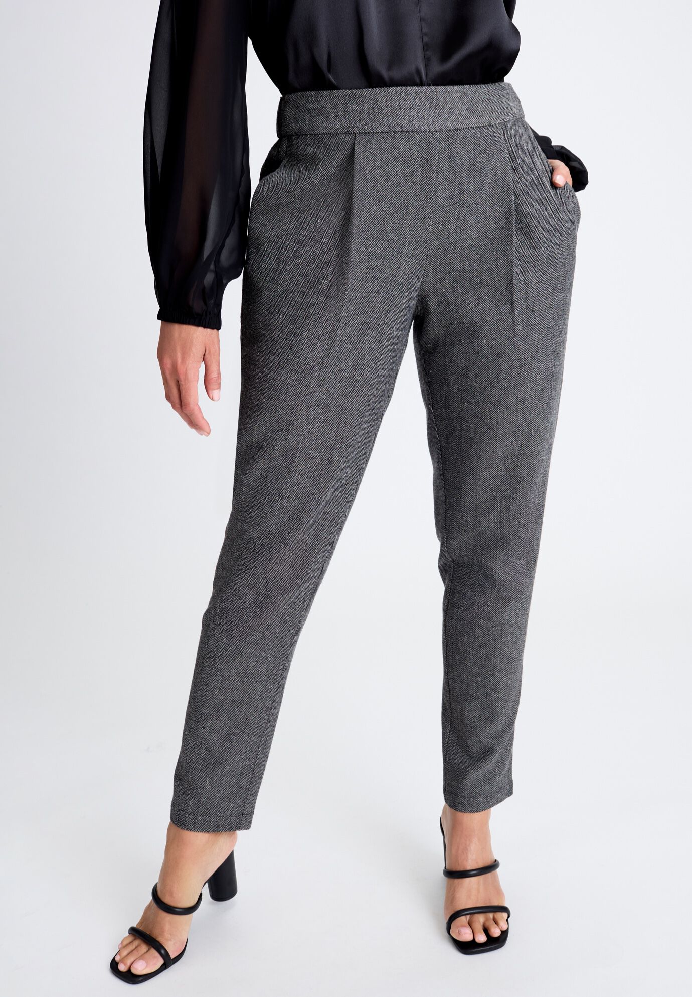 Herringbone Straight Leg Pant, GREY HERRINGBONE, on-hover image number 1
