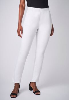 Plus Size White Pull On Pants