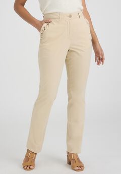 Stretch Cotton Chino Straight Leg Pant