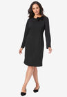 Bow A-Line Dress, BLACK, hi-res image number null