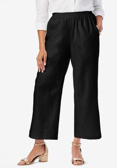 Wide Leg Linen Crop Pant