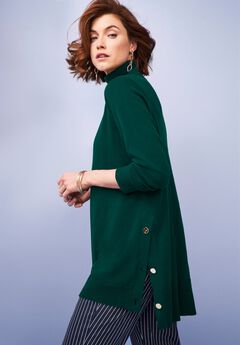 Side Button Turtleneck