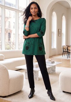 Stretch Cotton Boatneck Tunic
