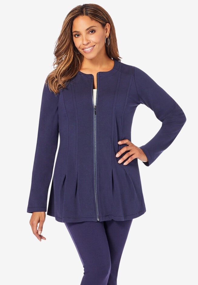 Peplum Jacket, NAVY, hi-res image number 0