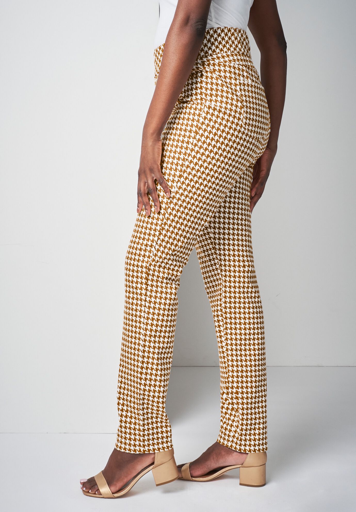 Comfort Waist Stretch Denim Straight Leg Jean, CLOVE WHITE HOUNDSTOOTH, alternate image number 2