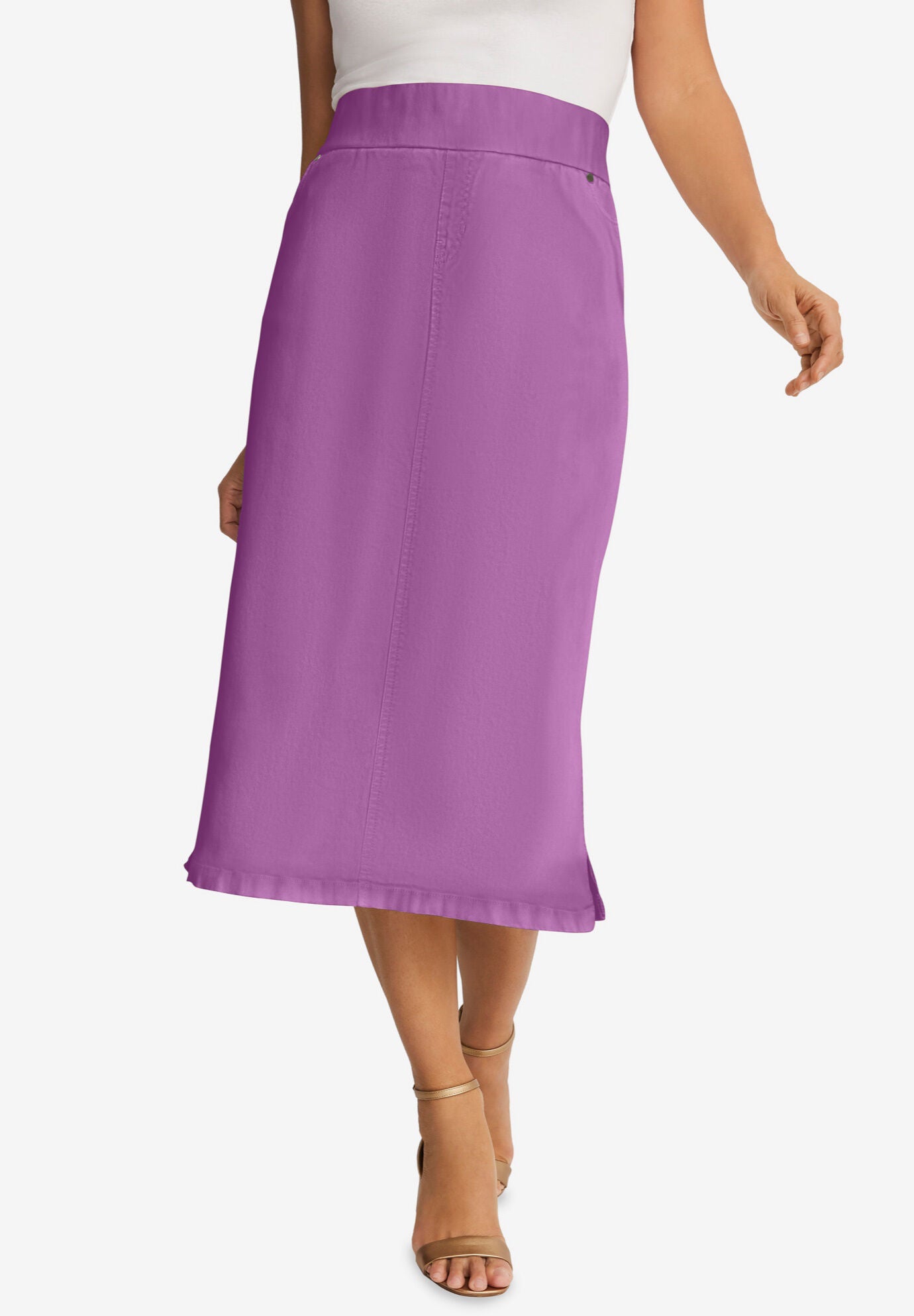Roamans denim skirts top