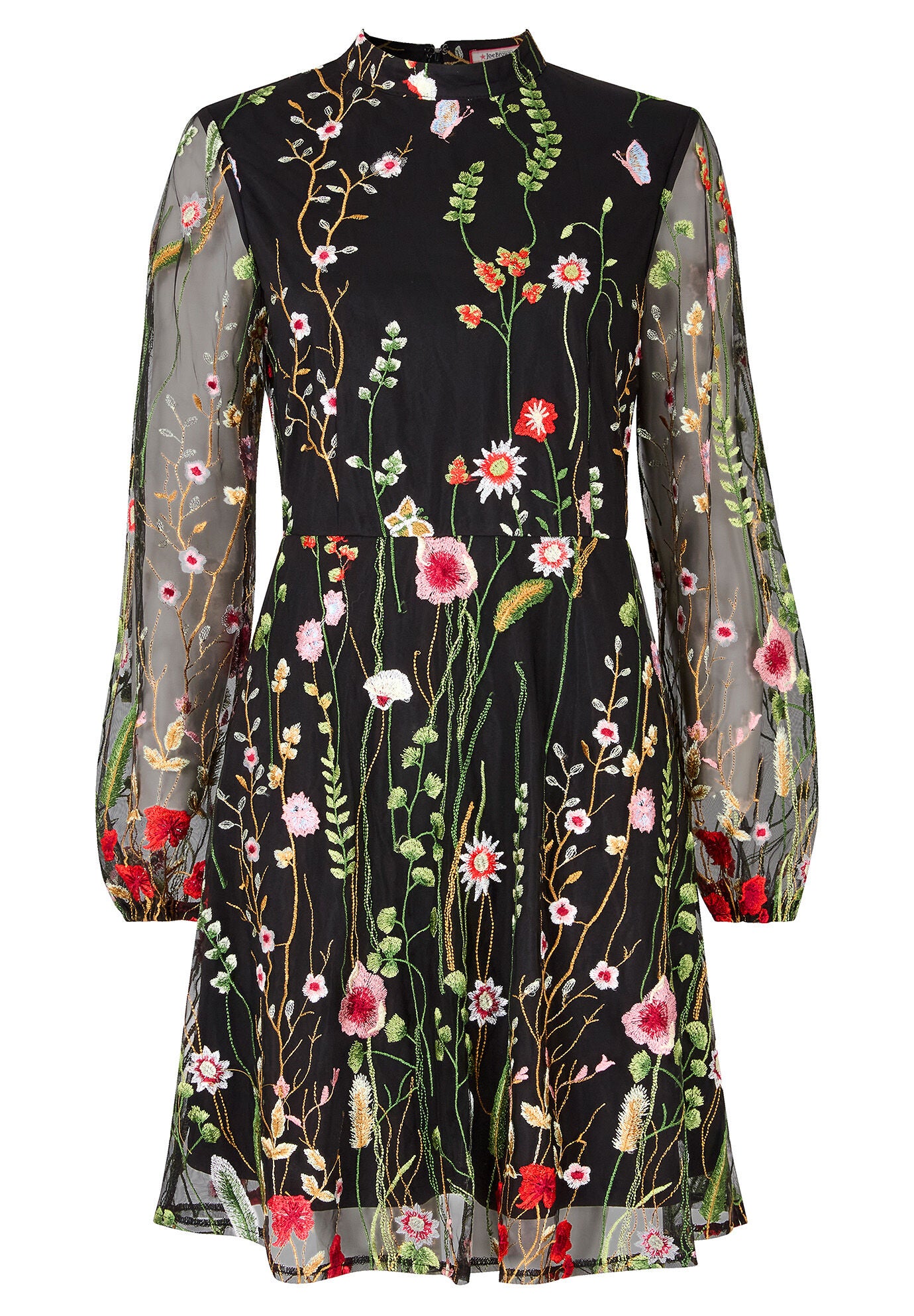 Embroidered Floral Dress, MIDNIGHT MULTI GARDEN, alternate image number 3
