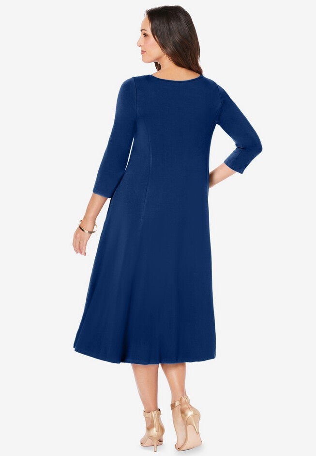 Twisted Keyhole A-line Dress, , on-hover image number 1