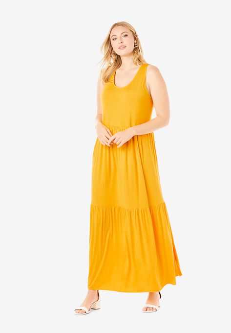 Tiered Maxi Dress Plus Size Casual Dresses Roaman S
