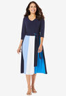 Colorblock Knit Dress, BLUE COLORBLOCK, hi-res image number null