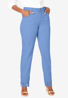 Lace Trim Classic Denim Jean