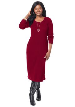 Scoop-Neck Sweater Dress