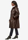 Fur-Trim Leather Swing Coat, , alternate image number null