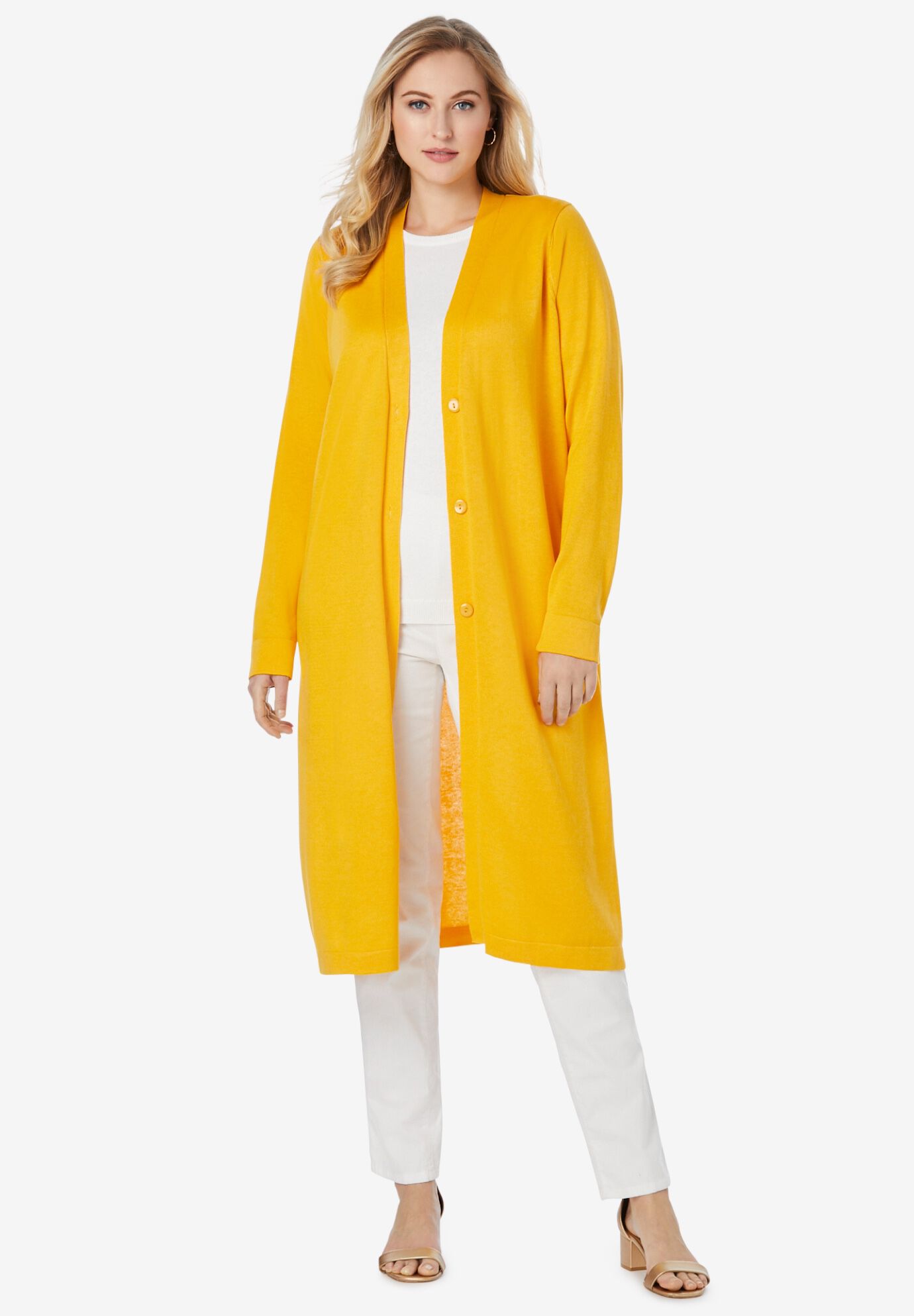 yellow duster cardigan