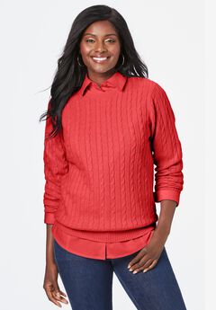 Cable Crewneck Sweater