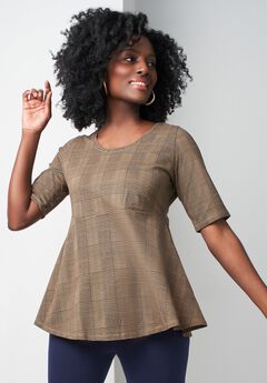 Stretch Cotton Peplum Tunic