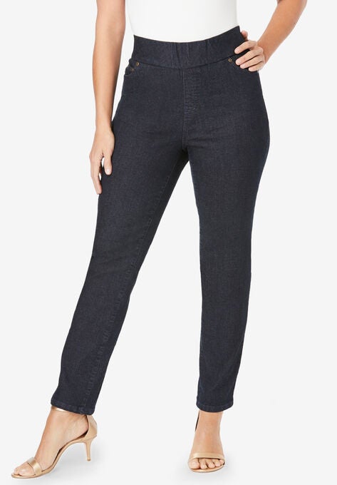 Comfort Waistband Straight Leg Jean, INDIGO, hi-res image number null