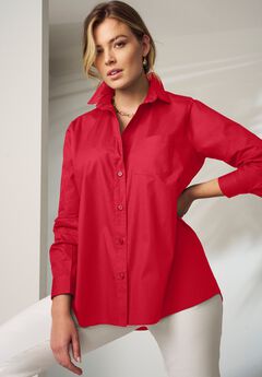Stretch Cotton Oversized Poplin Shirt