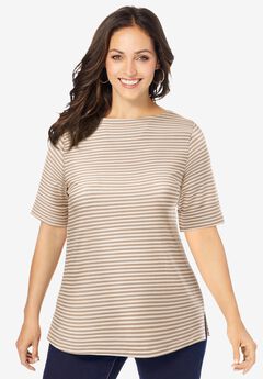 Stretch Cotton Cuff Tee