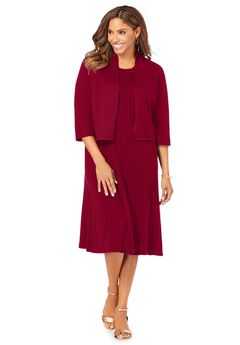2-Piece Sweater Jacket Dress