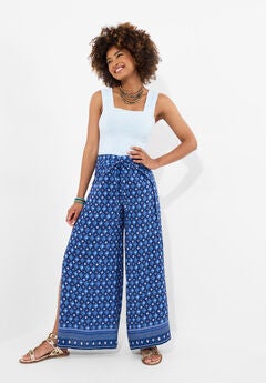 Wide Leg Tie-Front Pants