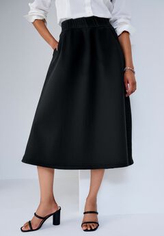 Comfort Waist Stretch Denim Swing Skirt