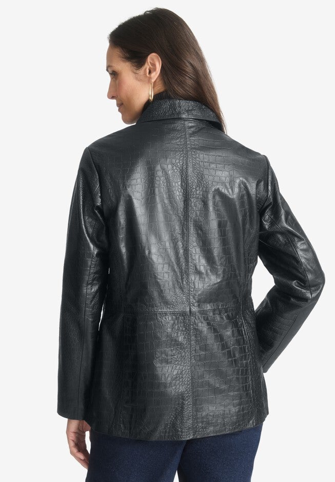 Croc Leather Blazer, , alternate image number null