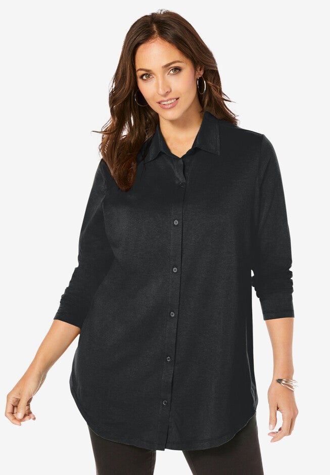 Boyfriend Shirt Tunic, BLACK, hi-res image number null