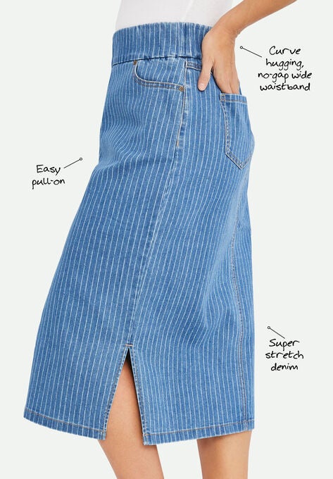 Comfort Waist Midi Skirt, , alternate image number null