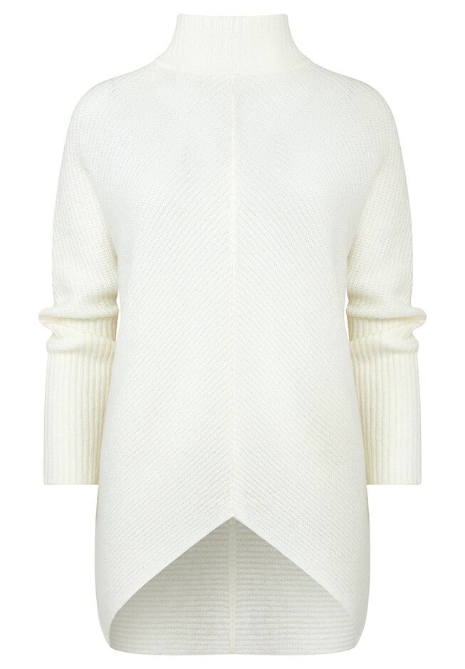 Mockneck Rib Sweater, CREAM, alternate image number null