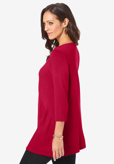 Twist-Front Trapeze Tunic, , alternate image number null