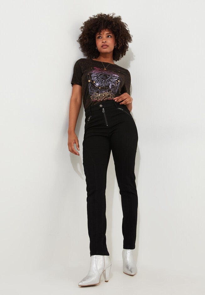Stretch Denim Rocker Skinny Jean, BLACK, hi-res image number null