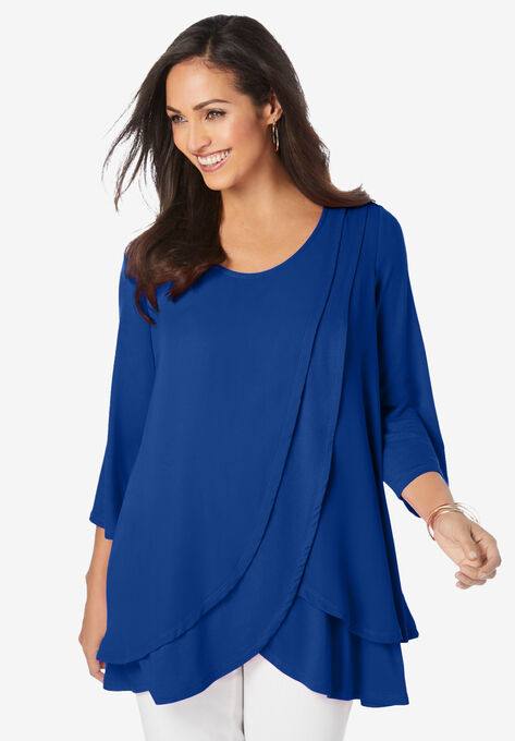 Double Layer Tunic, DARK SAPPHIRE, hi-res image number null