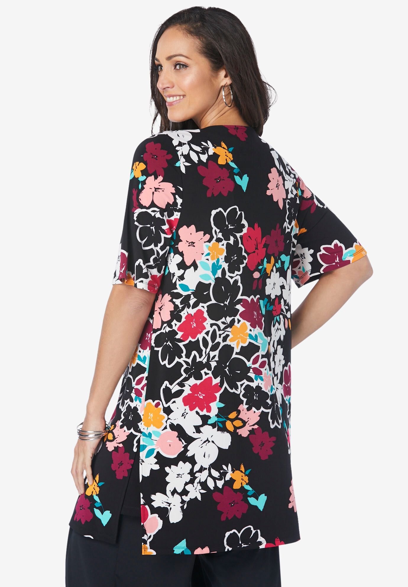Jessica London Womens Plus Size Travel Knit Collarless Topper