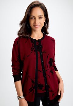 Fine Gauge Button-Front Cardigan