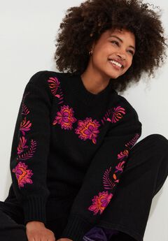 Mockneck Embroidered Sweater
