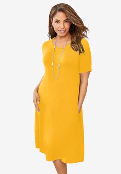 Stretch Knit A-Line Dress