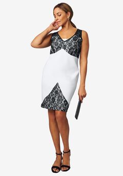 Lace Scuba Sheath Dress