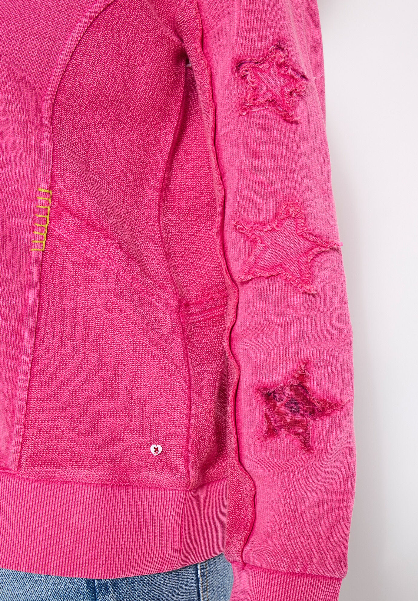 V Neck Star Hoodie, PRETTY PINK STARS, alternate image number 2