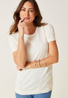 Fine Gauge Crewneck Knit Shell