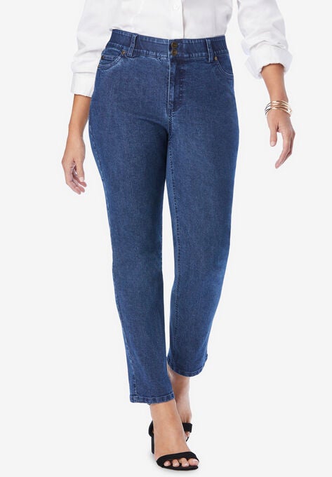 Tummy Control Straight Leg Jean, MEDIUM STONEWASH, hi-res image number null