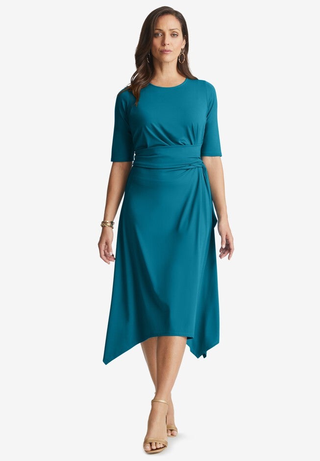 Tie Waist Midi Dress, , alternate image number null