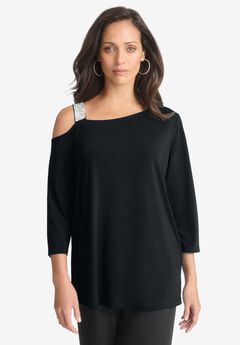 Embellished One Shoulder Top