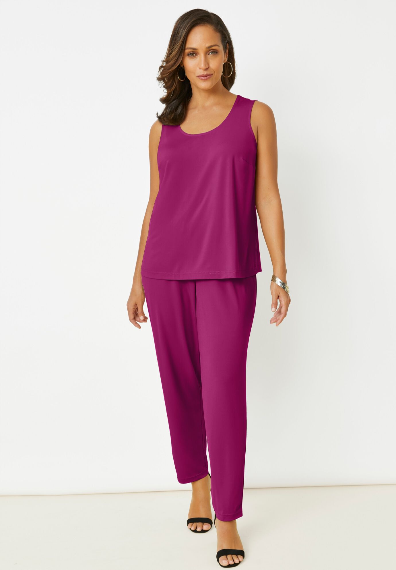 Stretch Knit 4-Piece Wardrober, RASPBERRY, alternate image number 2