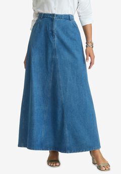 Denim Inset Maxi Skirt