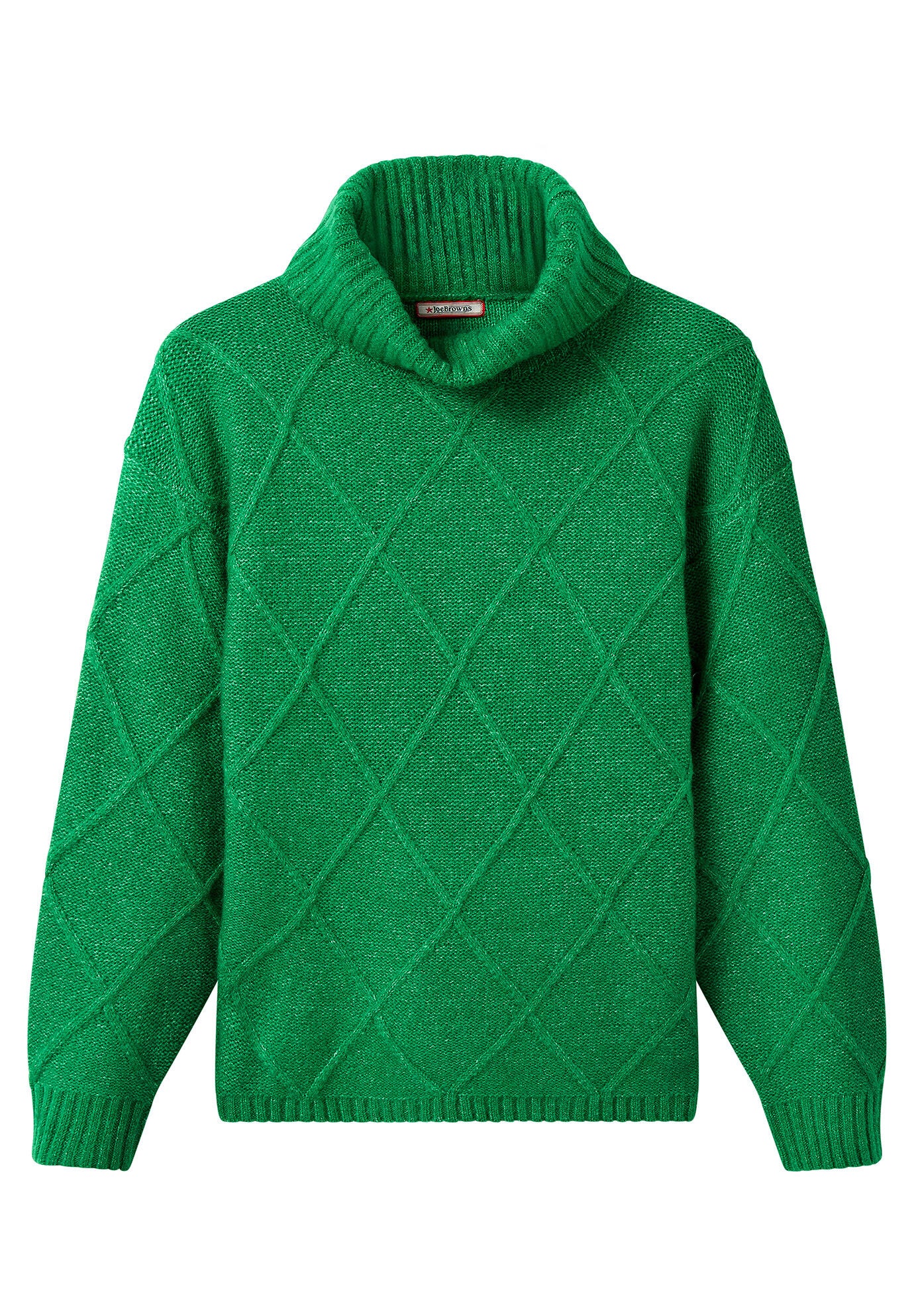Cable Turtleneck, KELLY GREEN, alternate image number 4