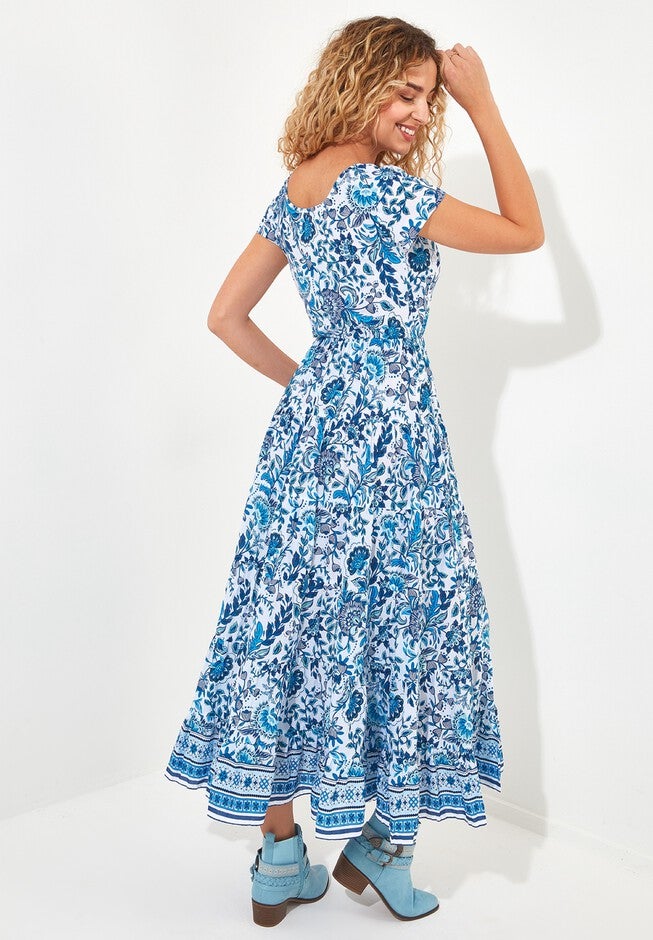Cotton Maxi Dress, INDIGO BLOOM, alternate image number null