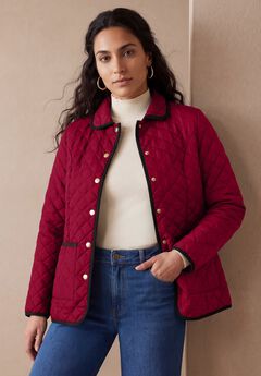 Snap-Front Quilted Coat