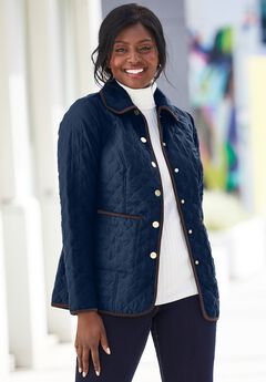 Snap-Front Quilted Coat